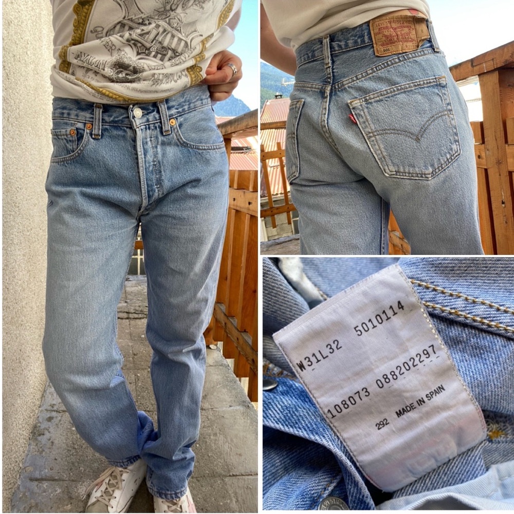Levis 501 vintage w29 L32 stonewashed blue jeans 90s